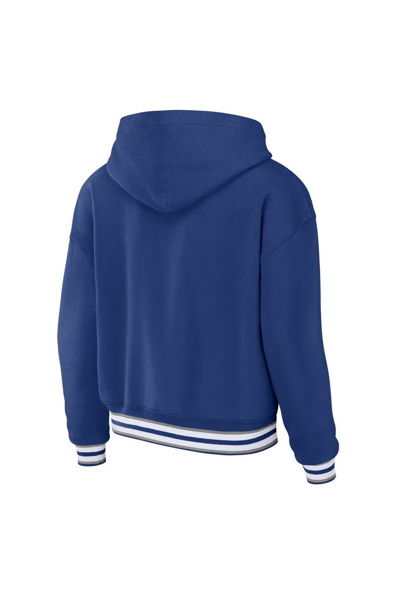 Women's WEAR by Erin Andrews Blue Tampa Bay Lightning Lace-Up Pullover Hoodie, Alternate, color, Blue