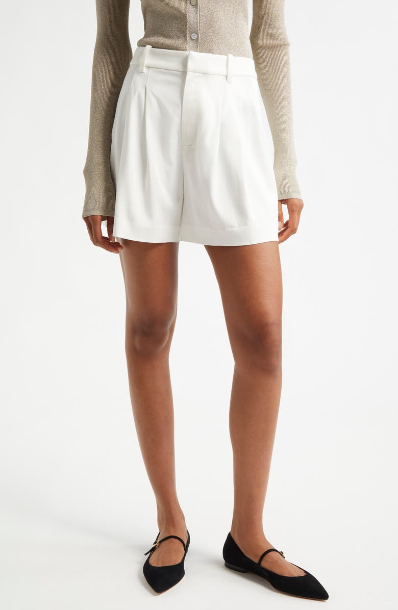 A.L.C. Charles Pleated High Waist Shorts, Main, color, White