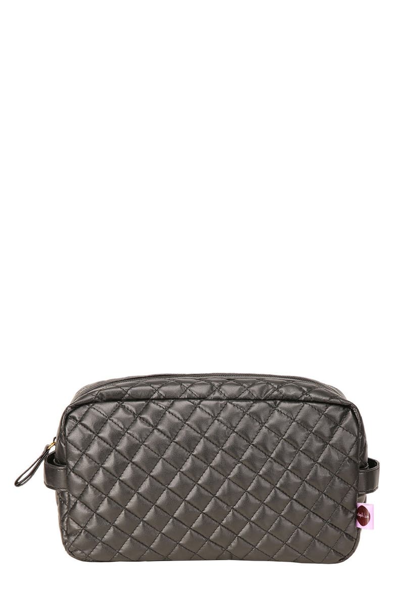 steph&co. 'Viveca' Quilted Black Cosmetics Case (Limited Edition) (Nordstrom Exclusive), Main, color, NO COLOR