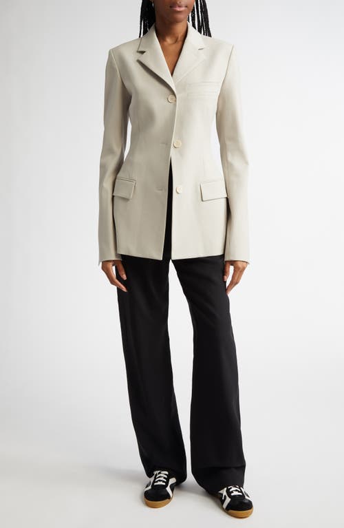 Proenza Schouler Lark Wool Blend Gabardine Blazer In Taupe