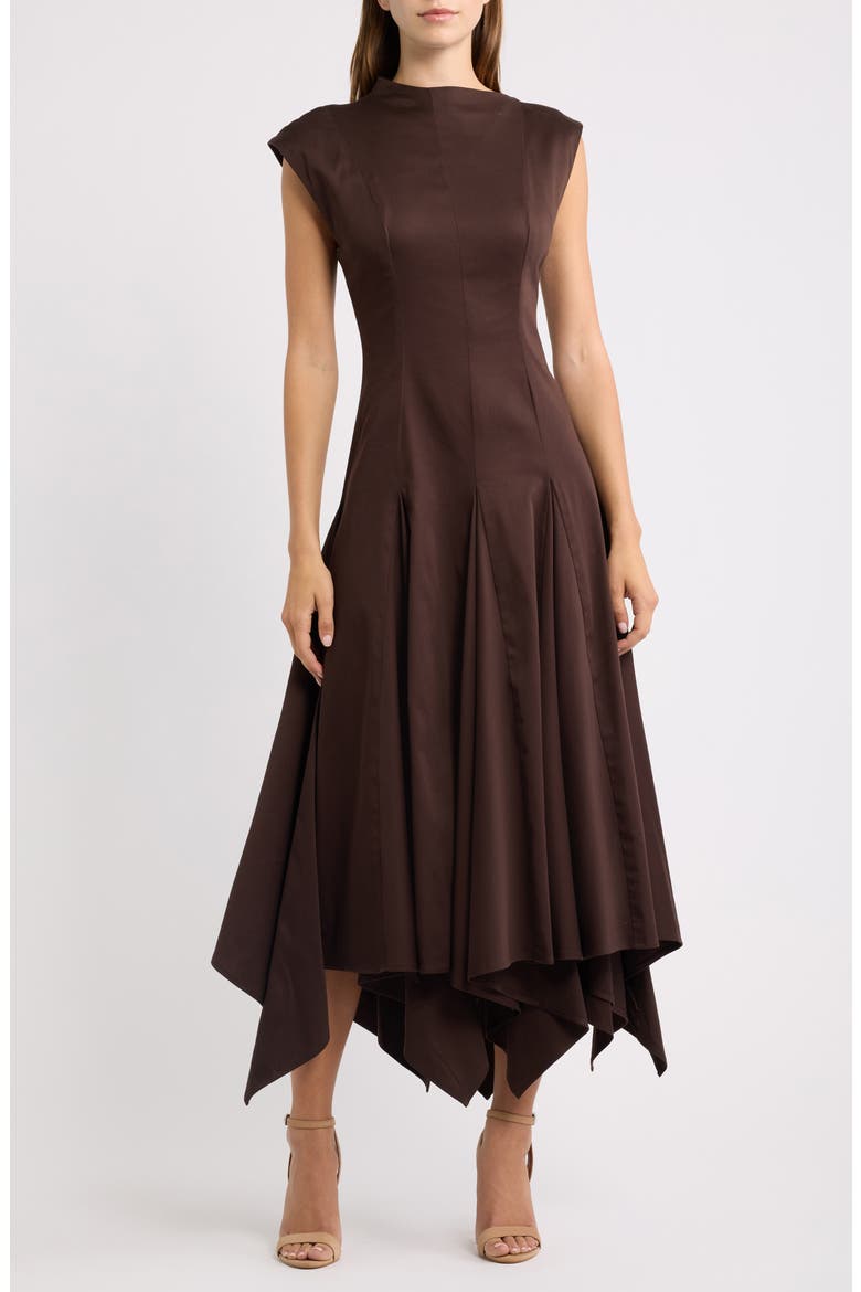 Eloidie Asymmetric Maxi Dress, Main, color, SABLE
