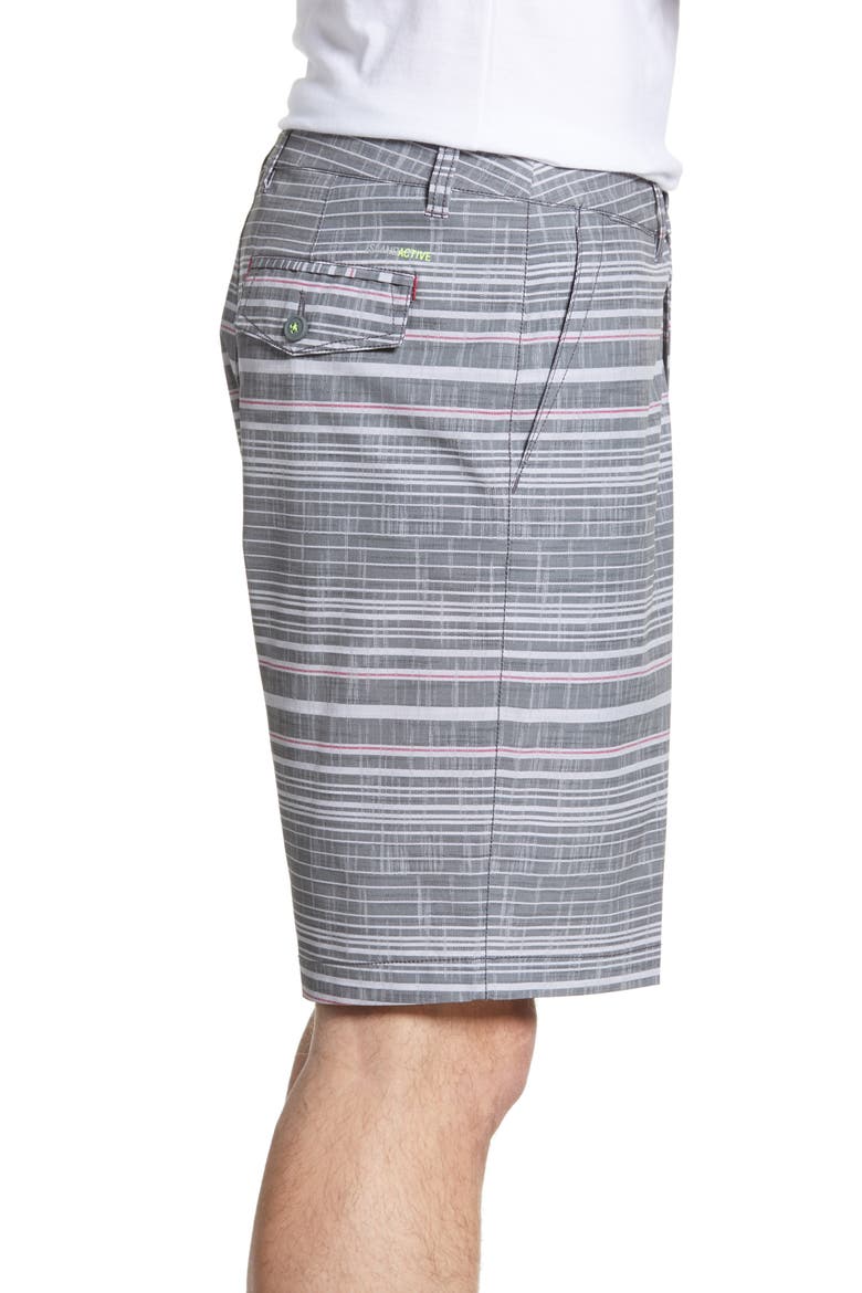 Cayman Sarzana Stripe Hybrid Board Shorts, Alternate, color, BLACK