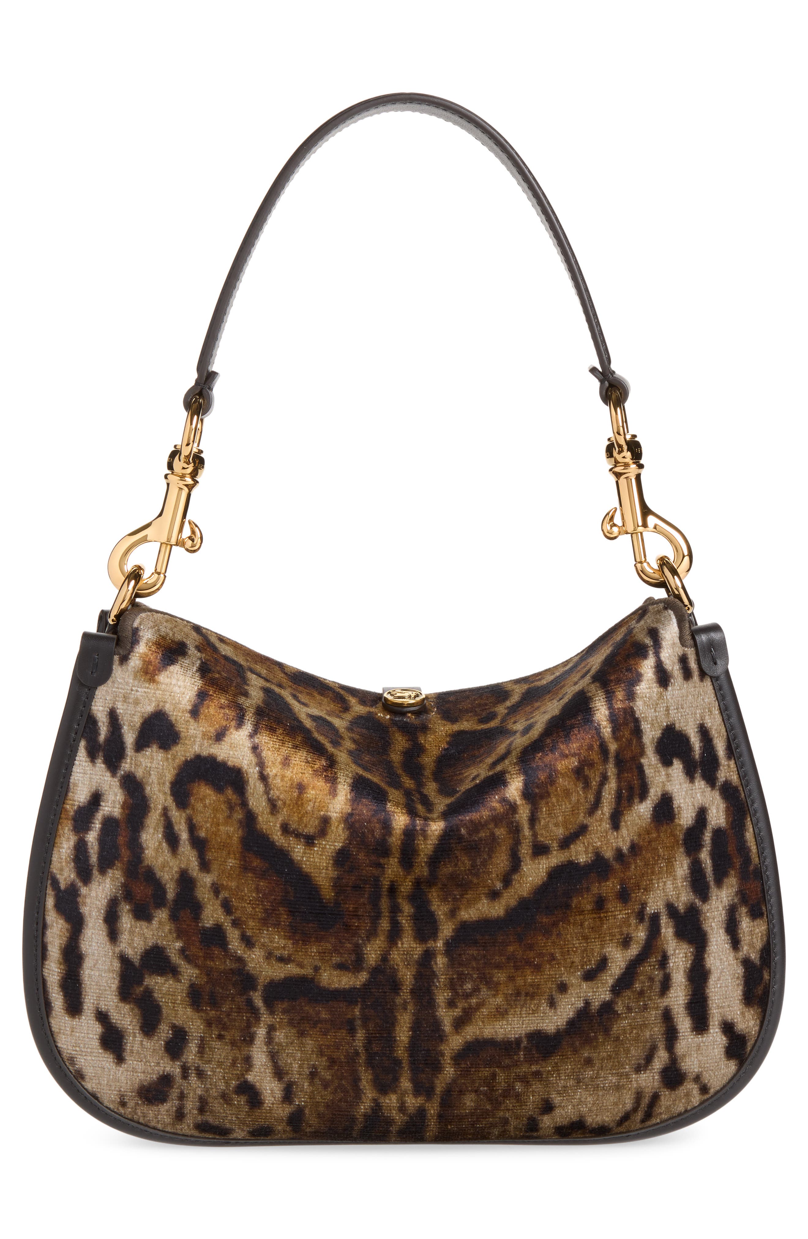 Animal Print Velvet Shoulder Bag, Alternate, color, PRINT ON BEIGE BASE
