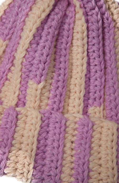 Saachi Two-tone Slouchy Beanie In Pink