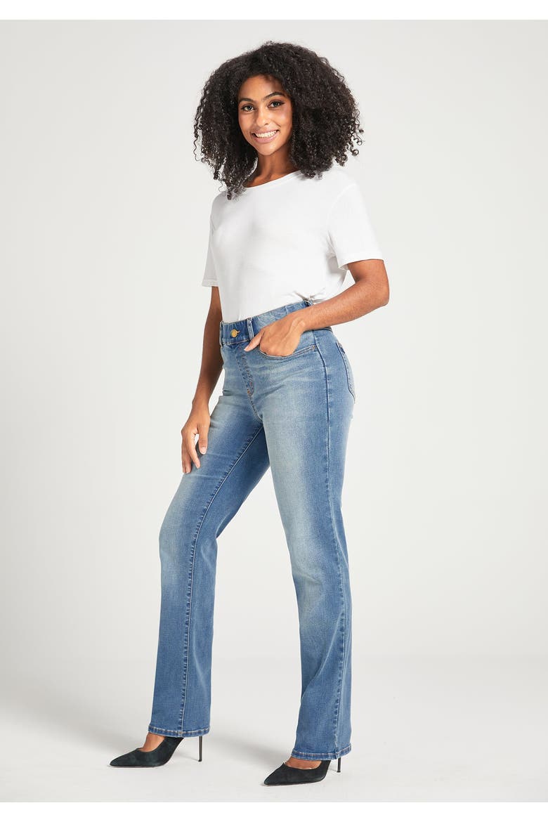Signature Mid Rise Stretch Denim Straight Leg Jeans, Alternate, color, Sonora Wash