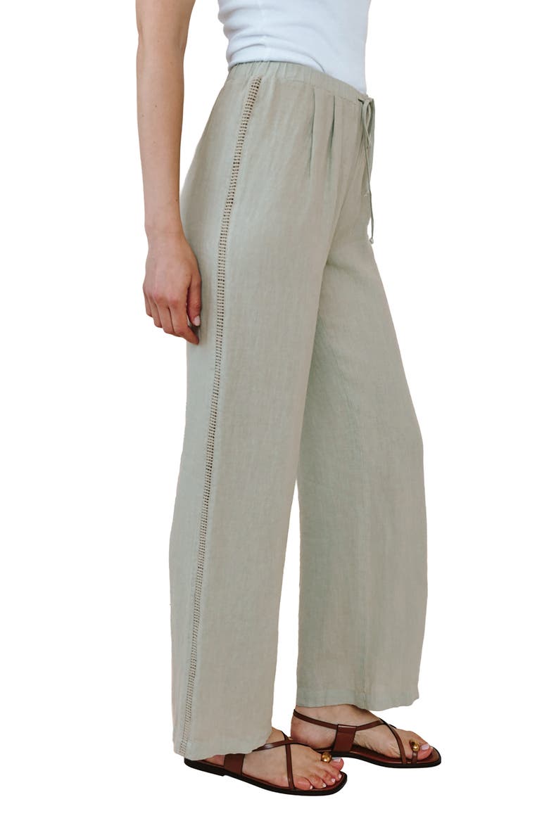 Wide Leg Linen Pants, Alternate, color, GREEN TEA