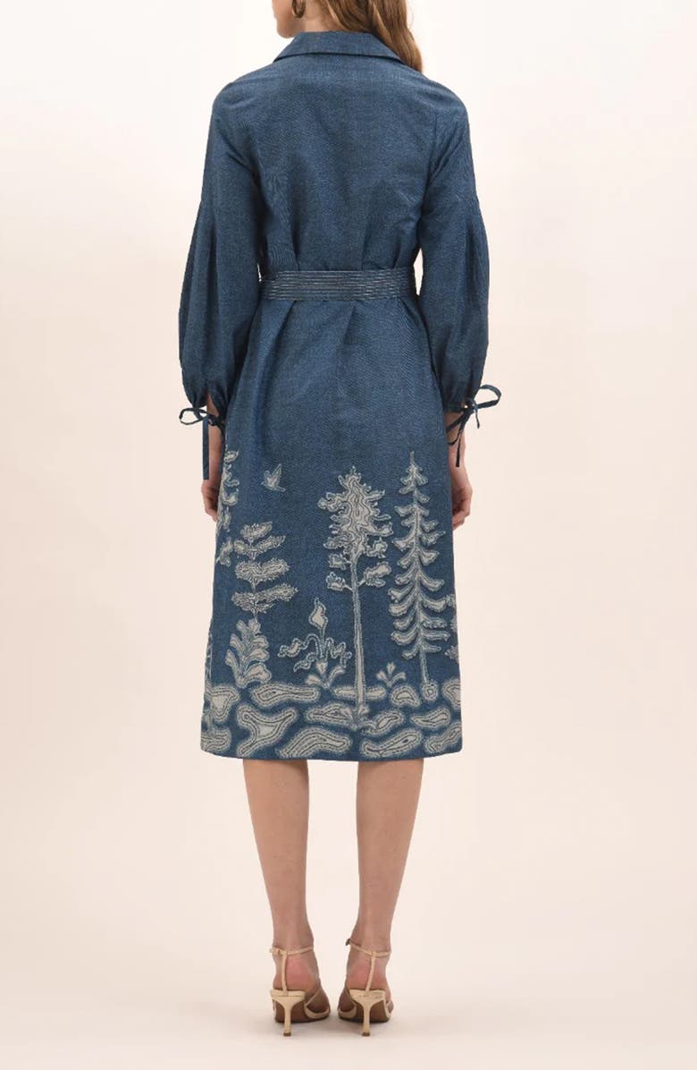 Celina Moon Alicia Midi Shirtdress, Alternate, color, Blue/ White