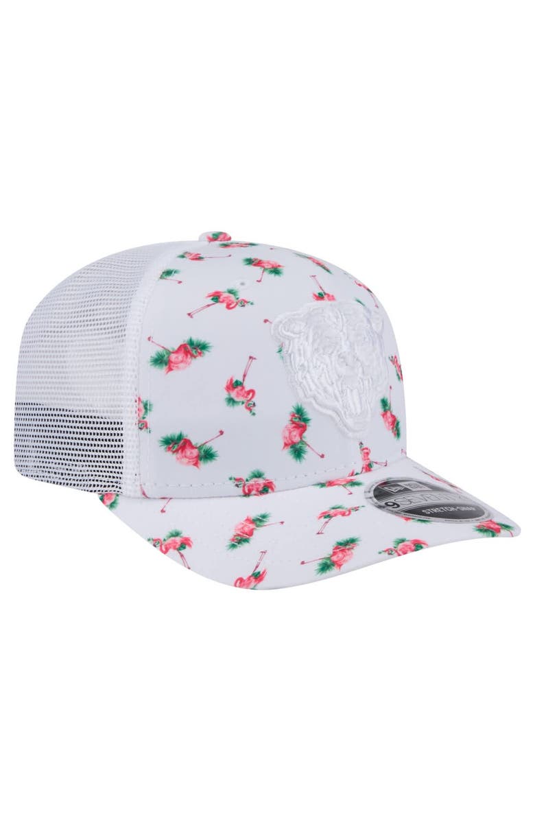 New Era Men's New Era White Chicago Bears Adventure Flamingo Pattern 9SEVENTY Stretch-Snap Hat, Alternate, color, White