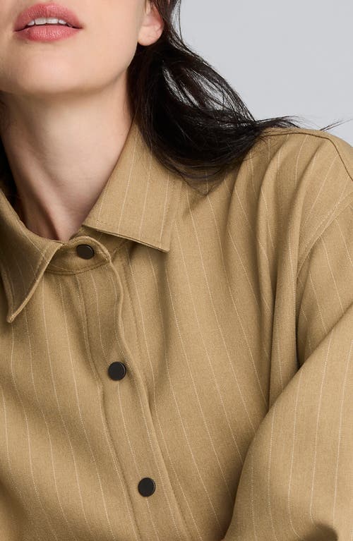 Kenneth Cole Drop Shoulder Boyfriend Shirt In Nude
