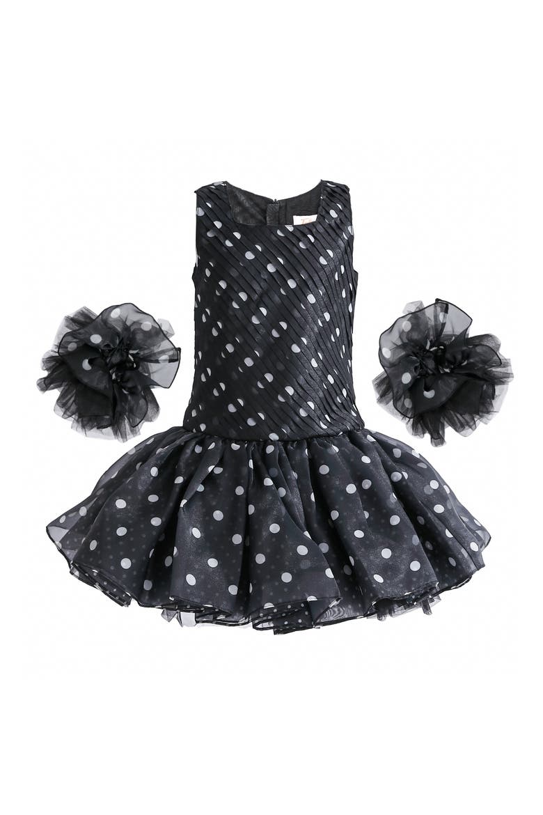 Calivra Polka Dot Dress, Alternate, color, Black