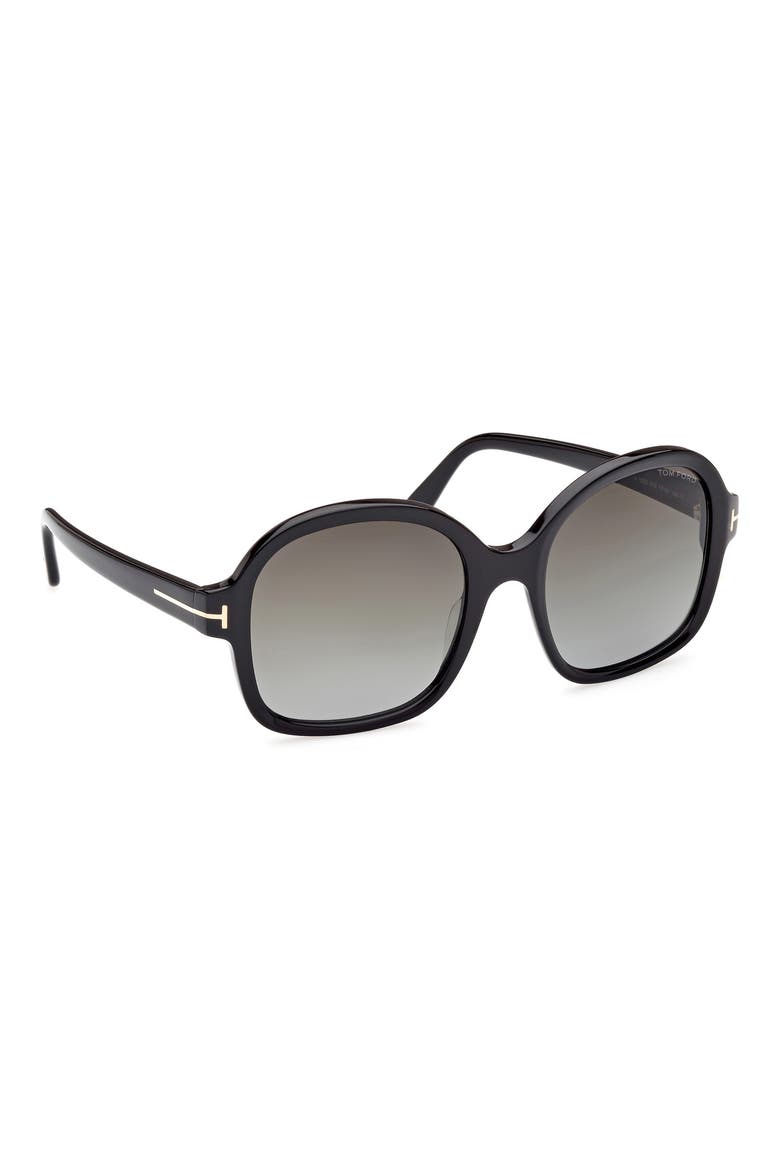 68mm Butterfly Sunglasses, Alternate, color, SHINY BLACK / GRADIENT SMOKE