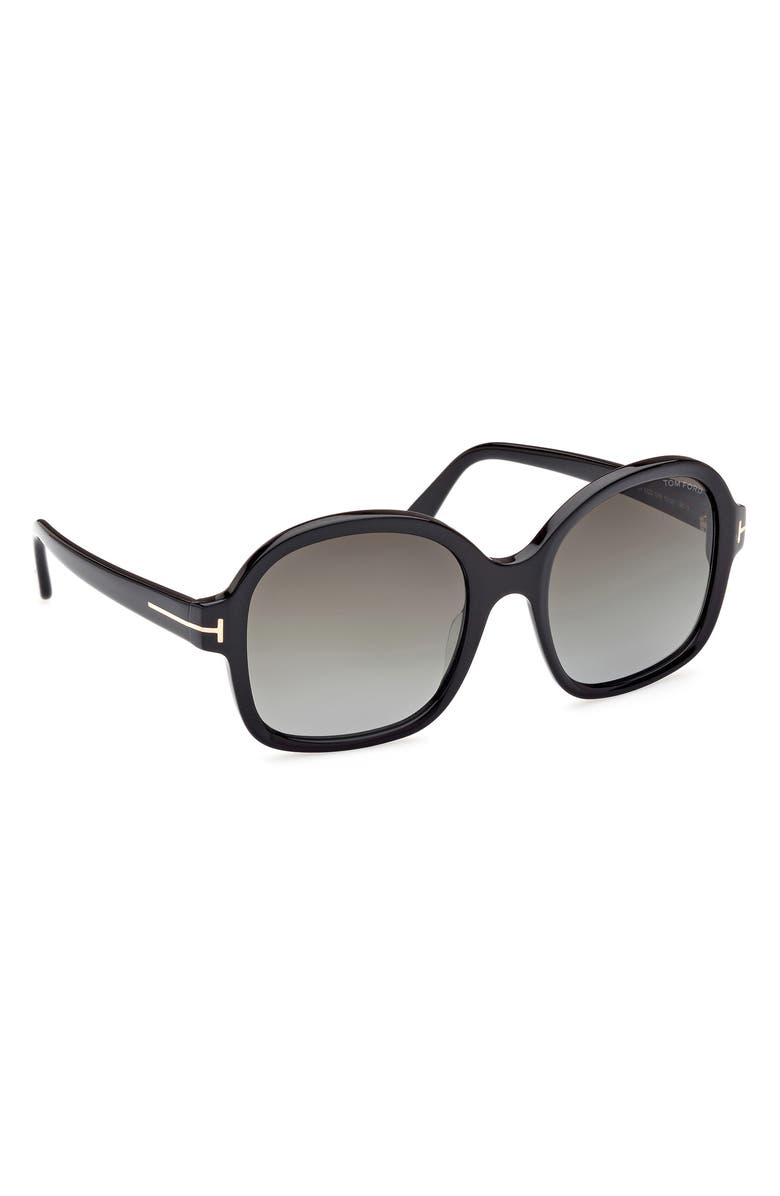 TOM FORD 68mm Butterfly Sunglasses, Alternate, color, Shiny Black / Gradient Smoke