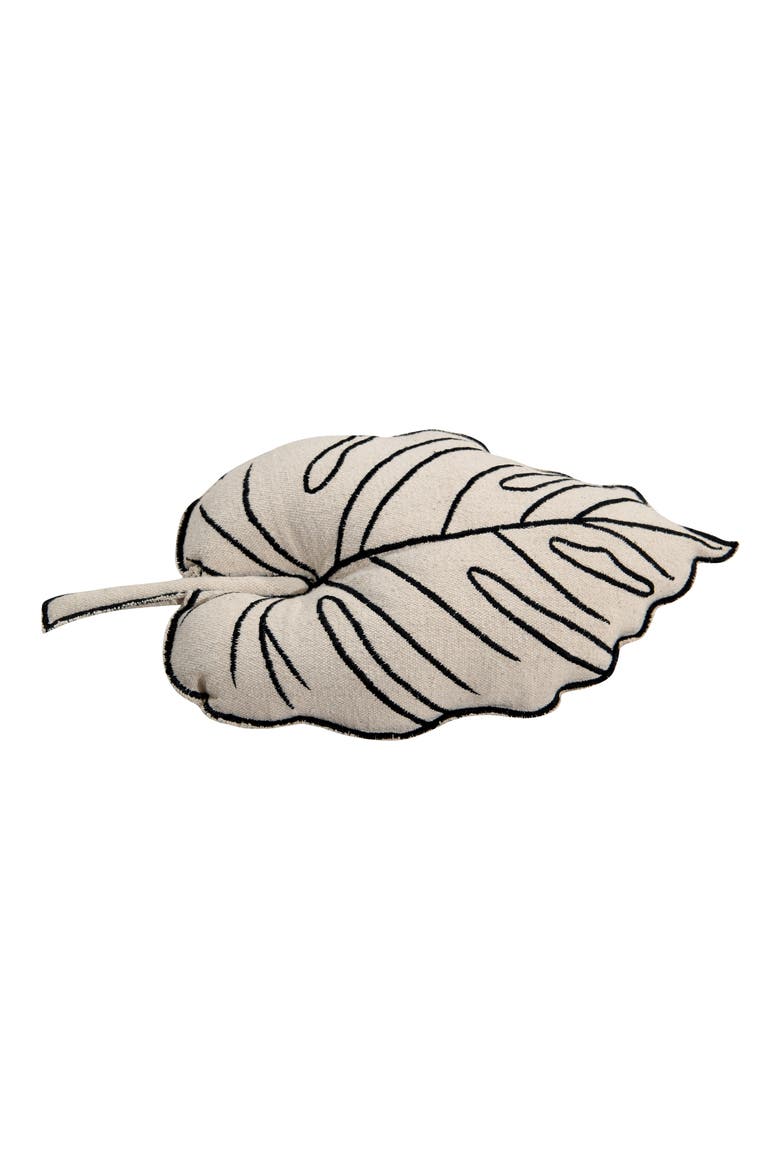 Leaf Accent Pillow, Main, color, CREAM