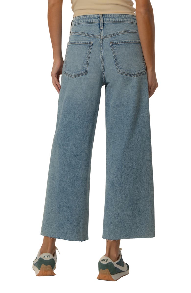 KUT from the Kloth Gwen Raw Hem High Waist Crop Slouchy Wide Leg Jeans, Alternate, color, Well