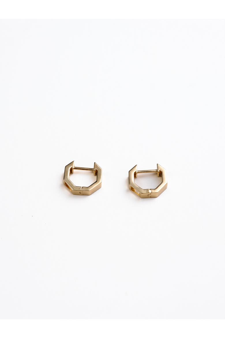 Cooper Octagon Huggies, Main, color, Recycled Gold Vermeil