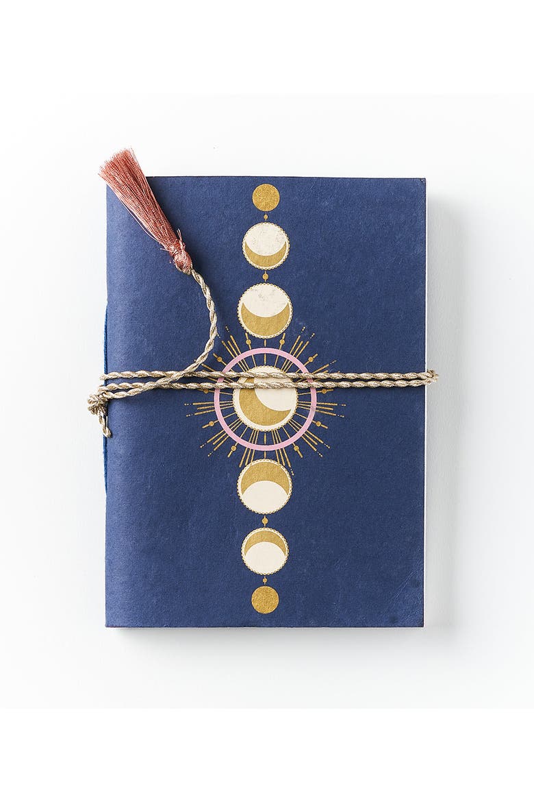 Indukala Moon Phase Journal Recycled Paper, Main, color, Blue