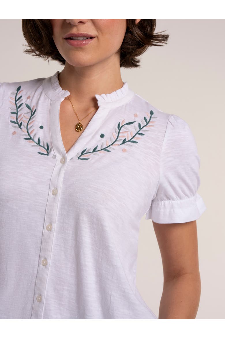 Isadora Embroidery Detail Blouse, Alternate, color, White