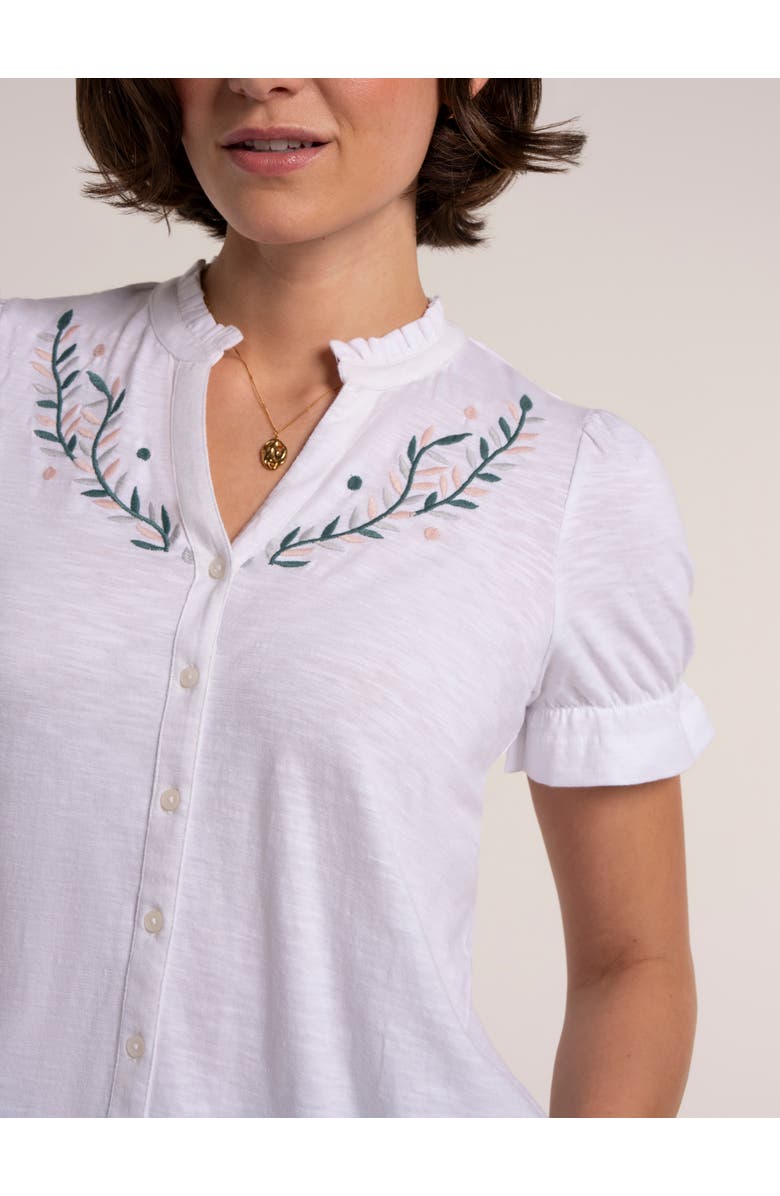 Brakeburn Isadora Embroidery Detail Blouse, Alternate, color, White