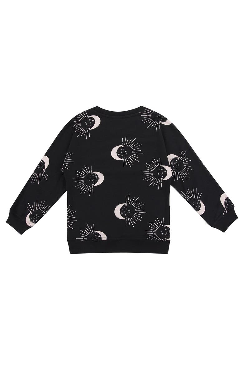 Turtledove London Kids Organic Cotton Astrology Print Sweatshirt, Main, color, Black