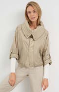 Anatomie Casey Cropped Windbreaker with Oversized Lapel