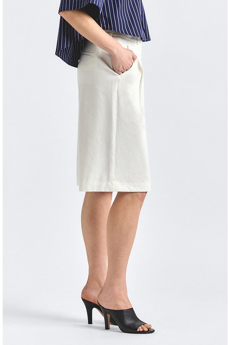Celina Pleated Bermuda Shorts, Alternate, color, SOFT WHITE