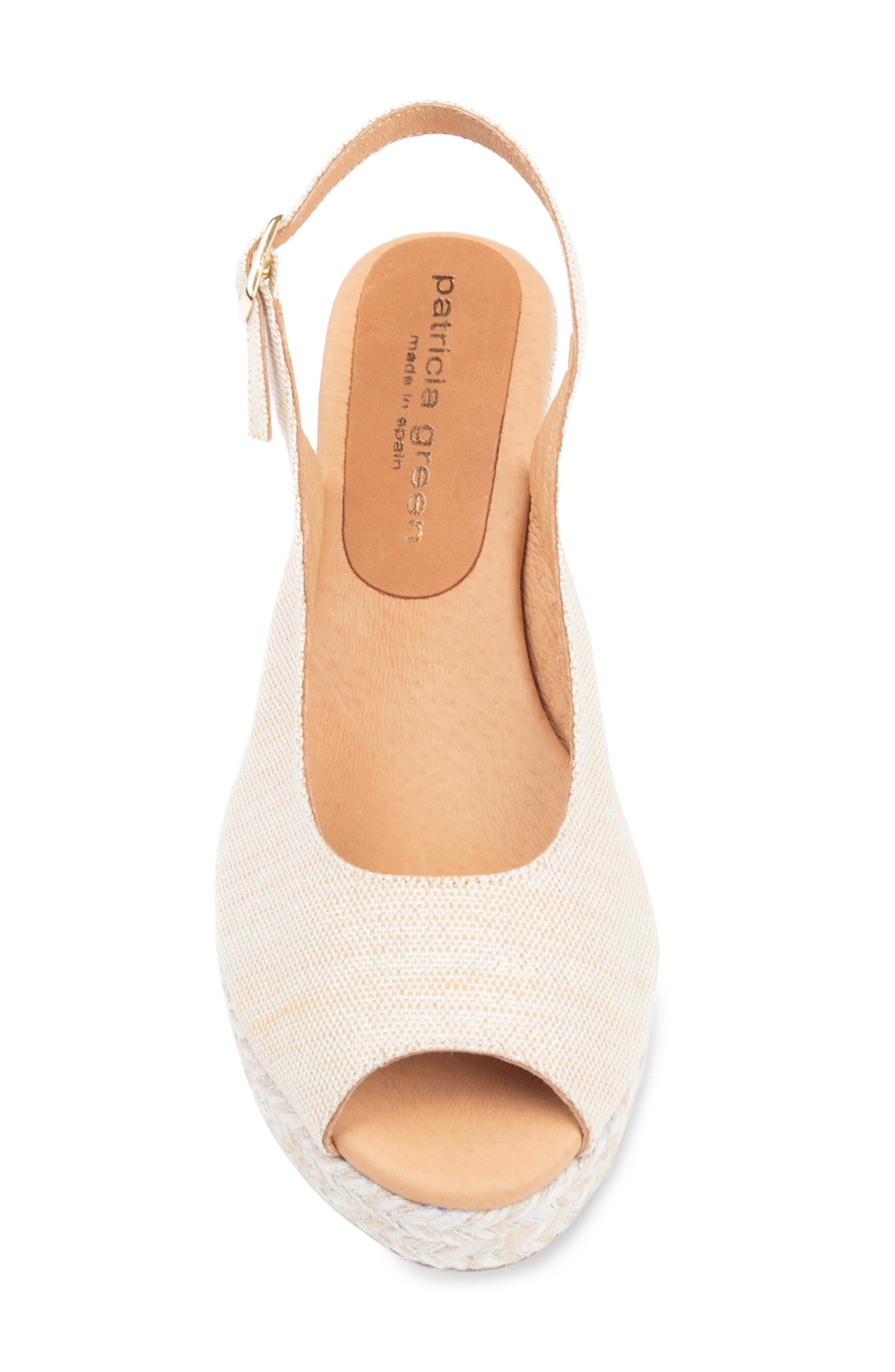 patricia green Piper Peep Toe Slingback Sandal, Alternate, color, Cream Natural Metallic