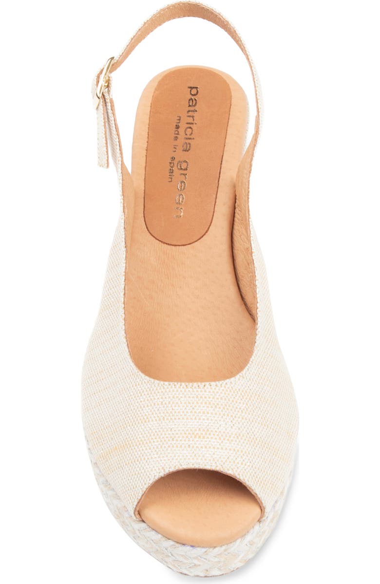 patricia green Piper Peep Toe Slingback Sandal, Alternate, color, Cream Natural Metallic