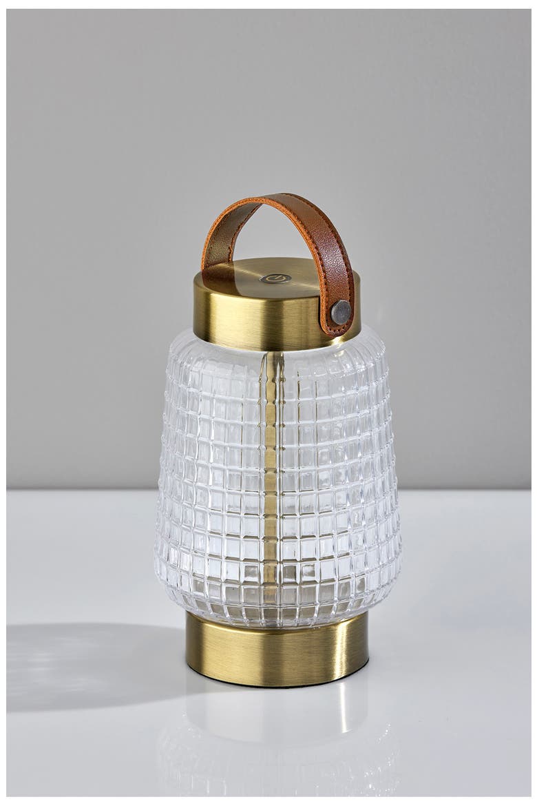 Samara Cordless LED Table Lantern, Alternate, color, ANTIQUE BRASS