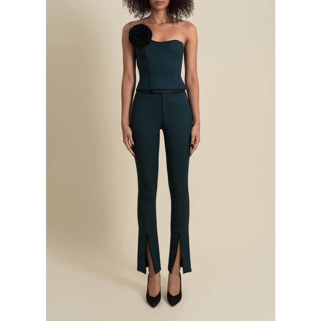 Contessa Mills Helix Slim-fit Mid-rise Stretch Wool Pants In Blue