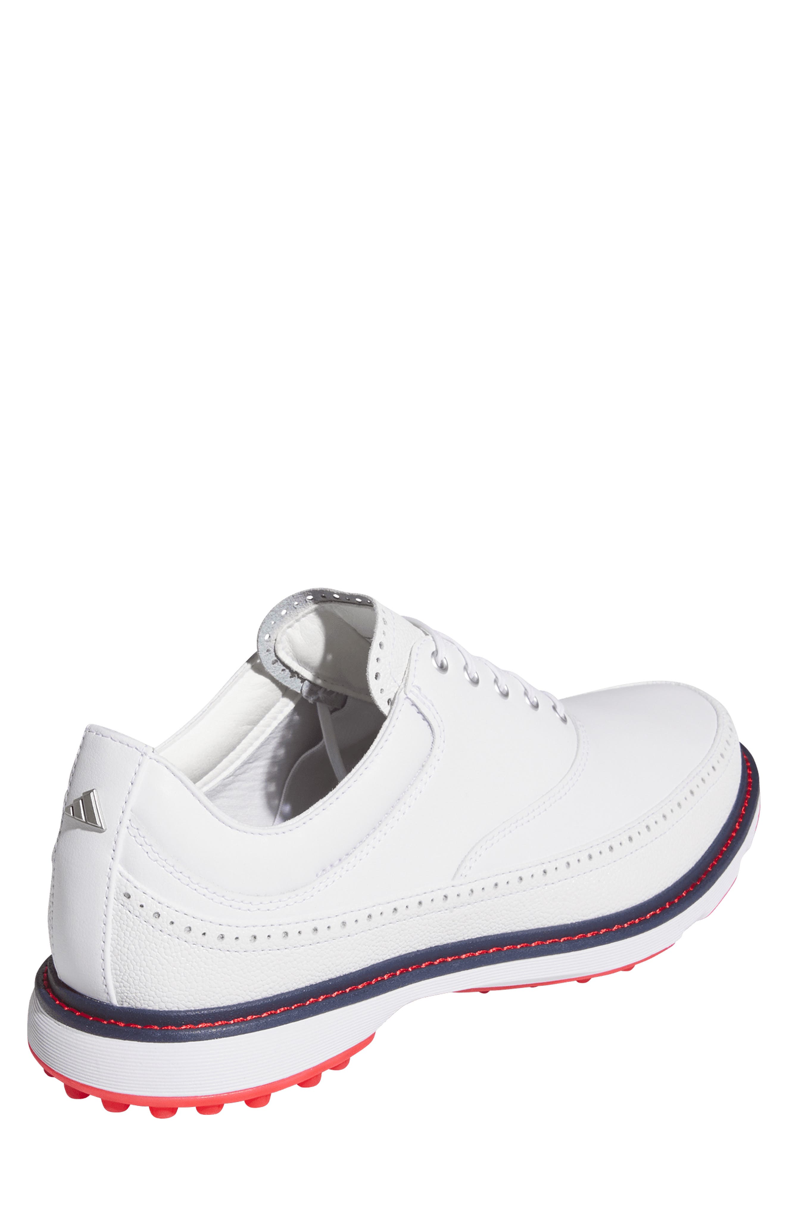 adidas MC80 Spikeless Golf Shoe, Alternate, color, White/ Navy/ Red