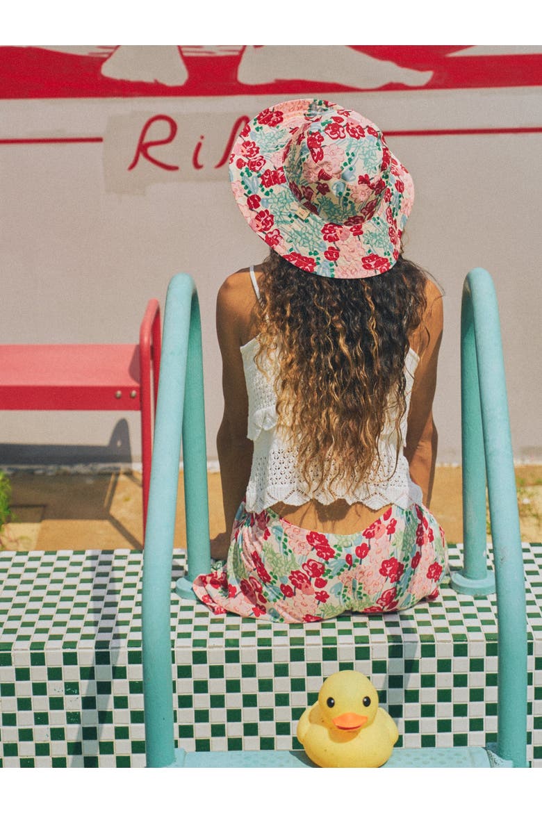 "Le Jardin" Reversible Sun Hat, Alternate, color, Red
