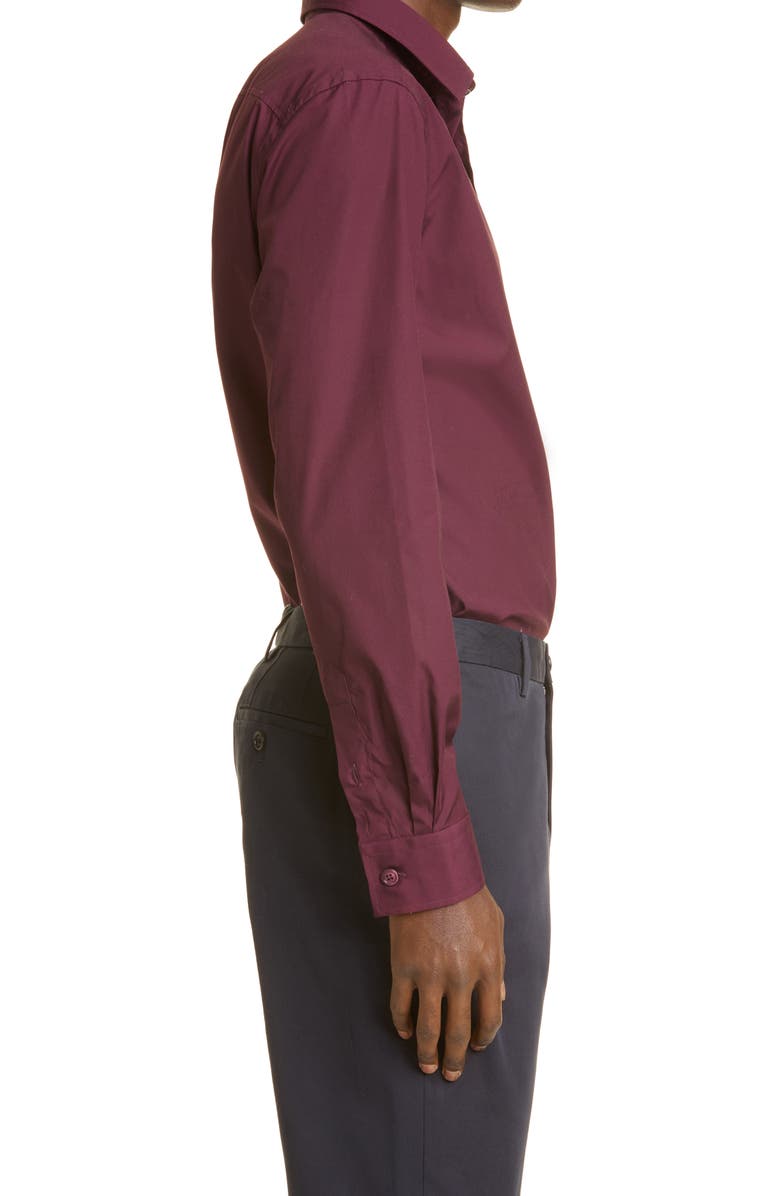 Burberry Sherwood Monogram Motif Slim Fit Stretch Cotton Poplin Button-Up Shirt, Alternate, color, 