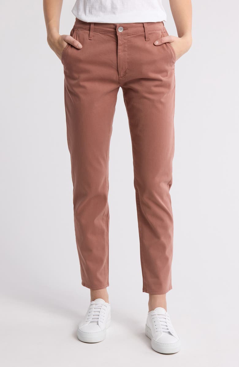 AG Caden Crop Twill Trousers, Main, color, Dusty Blush