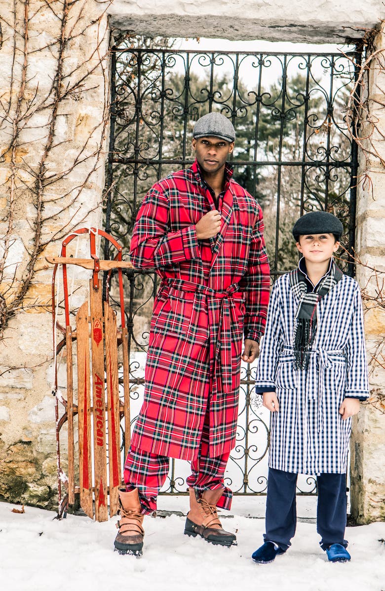 Petite Plume Imperial Tartan Plaid Flannel Robe, Alternate, color,