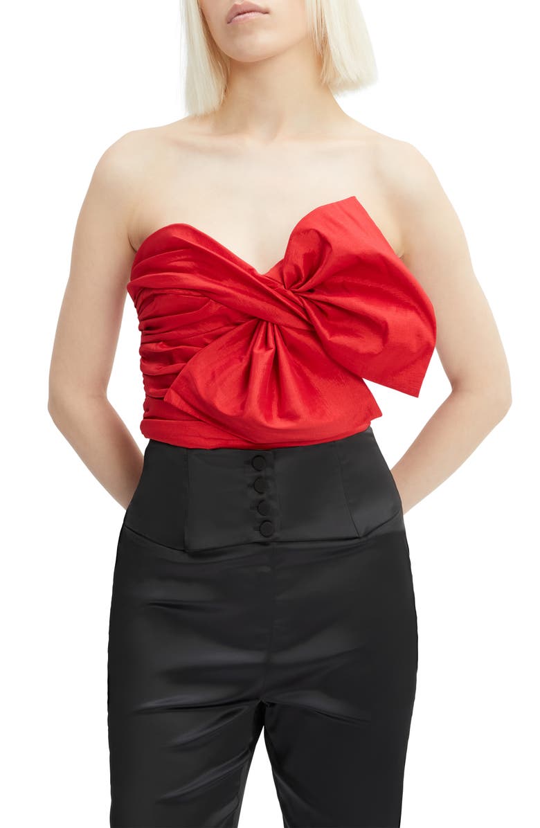 Bardot Satin Corset Pants, Alternate, color,