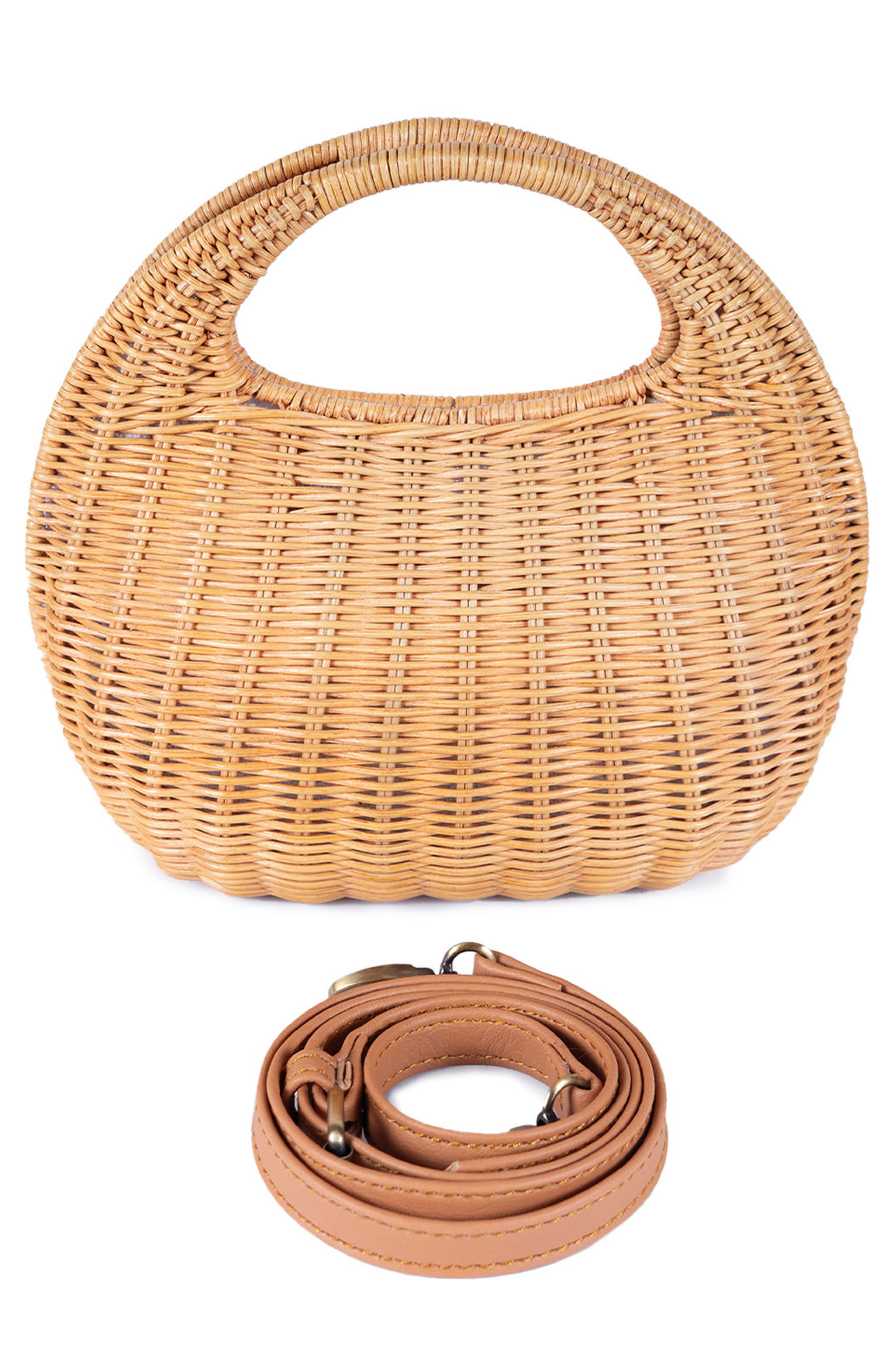 Jelavu Ayla Woven Rattan Top Handle Bag, Alternate, color, 