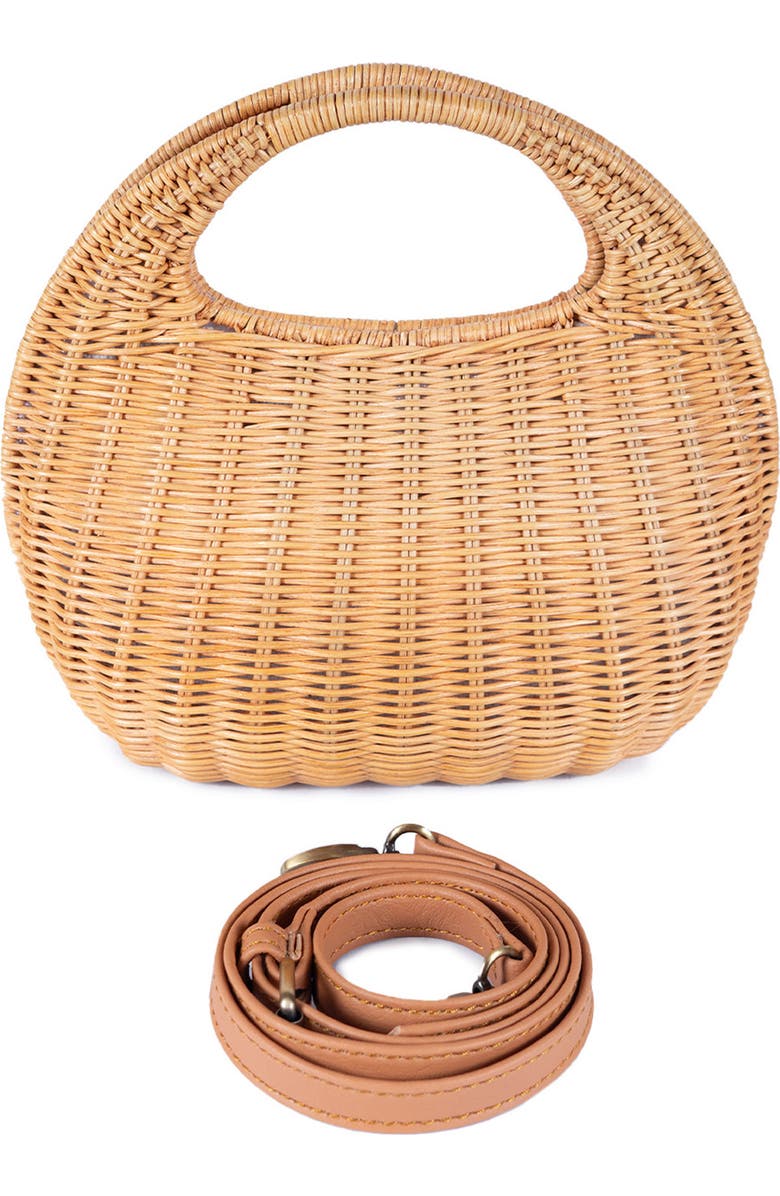 Jelavu Ayla Woven Rattan Top Handle Bag, Alternate, color,