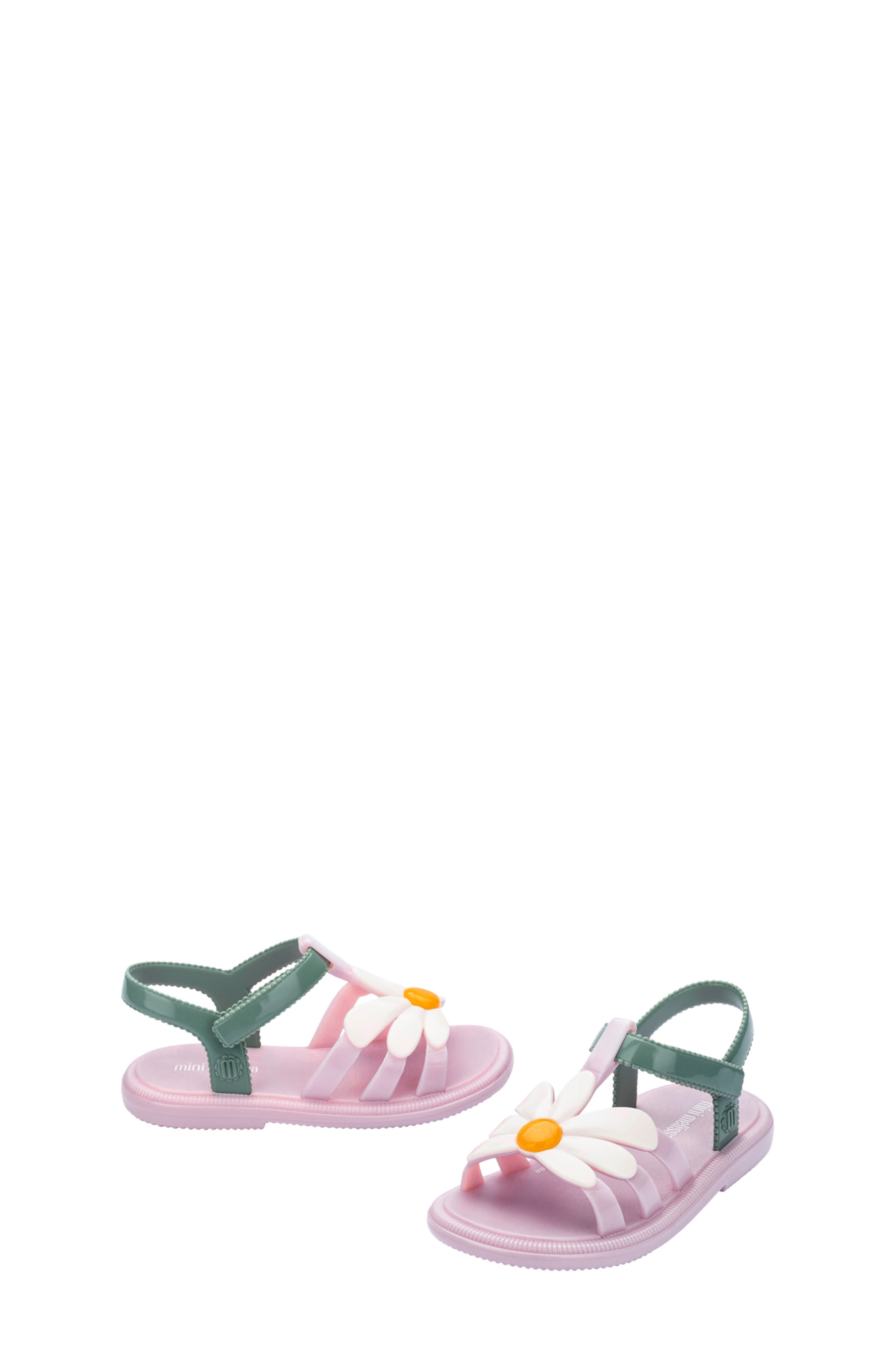Kids' Hip Bloomy Ankle Strap Sandal, Alternate, color, METALLIC PINK/ GREEN