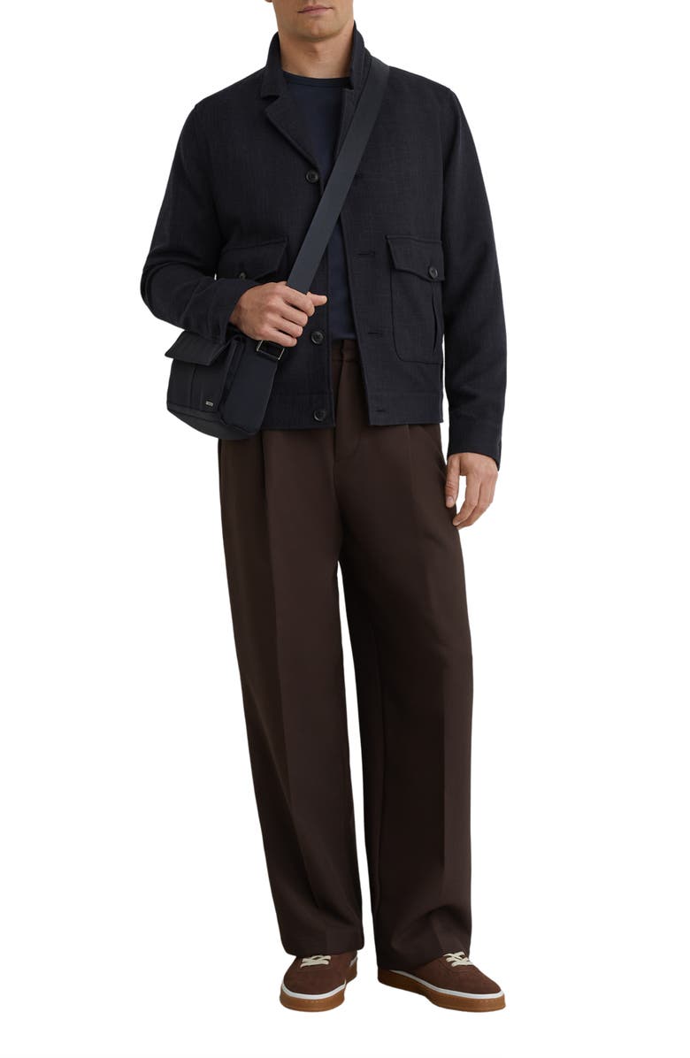 Reiss Gandine Textured Hopsack Jacket, Alternate, color, Navy