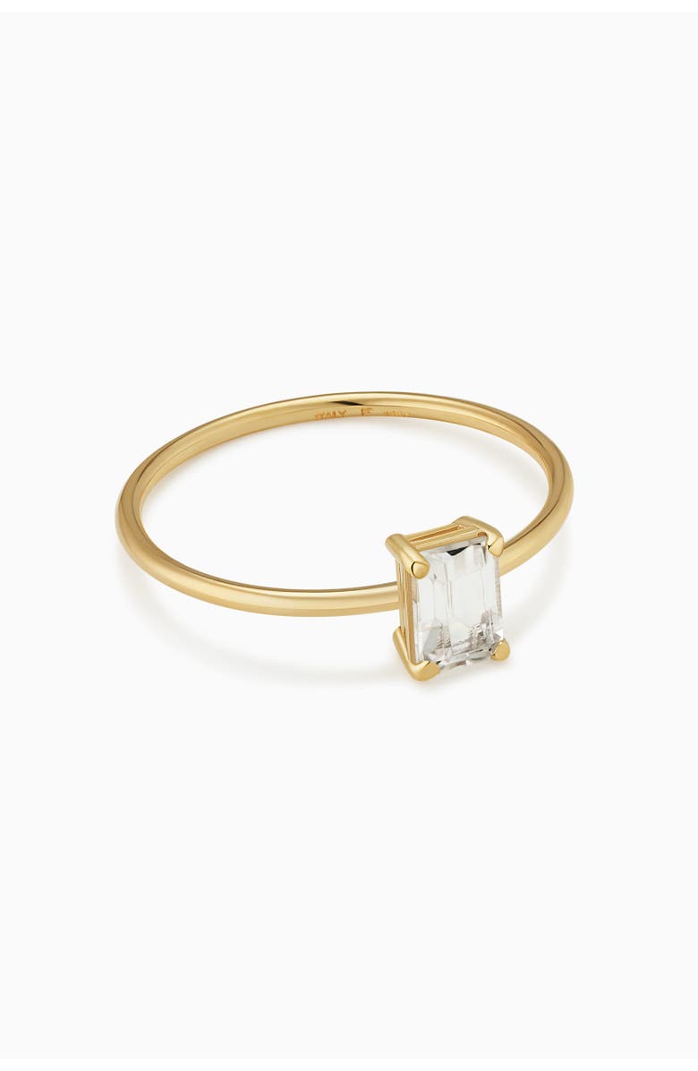 Oradina 14K Gold Gemstone Vivid Ring, Alternate, color, Yellow Gold - White Topaz