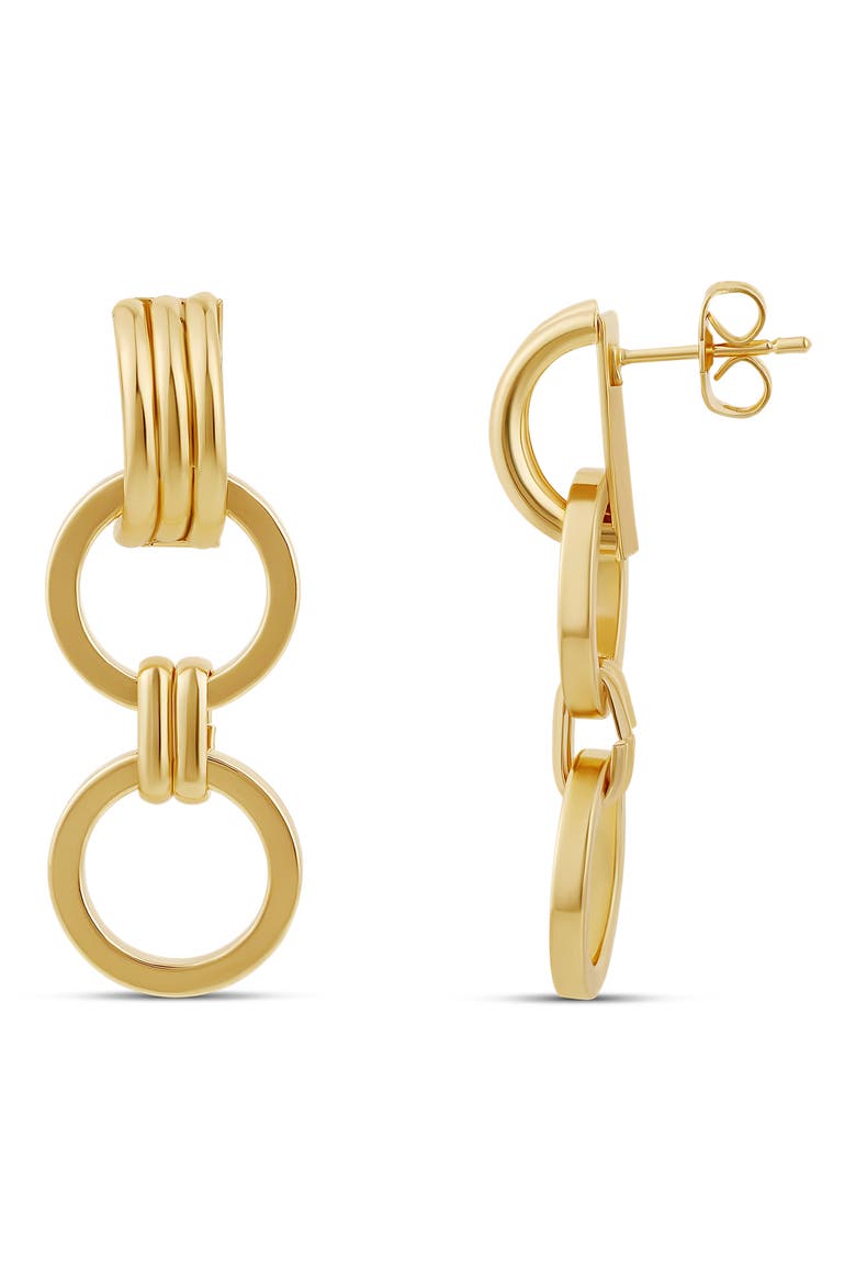 Round Link Drop Earrings, Main, color, GOLD