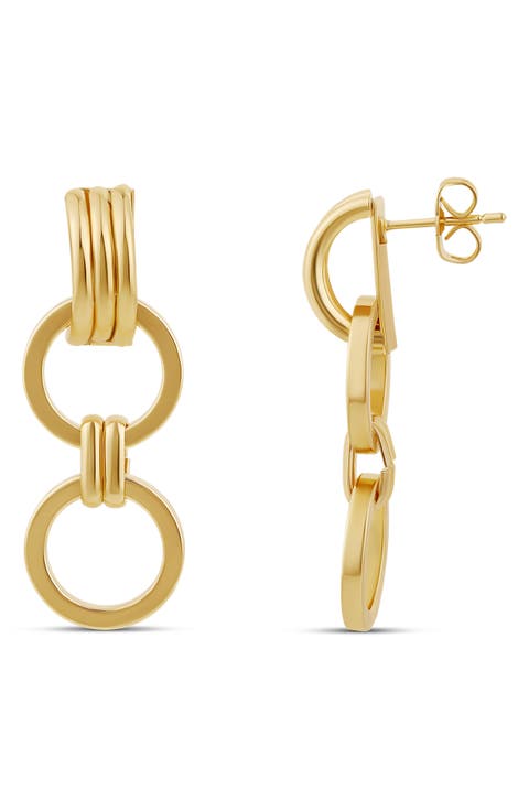 Round Link Drop Earrings
