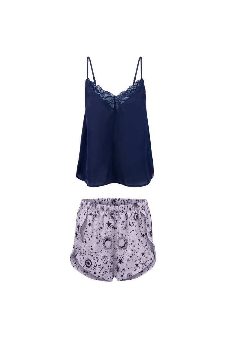 Adore Me Linny Pajama Cami & Shorts Set, Alternate, color, Novelty Purple