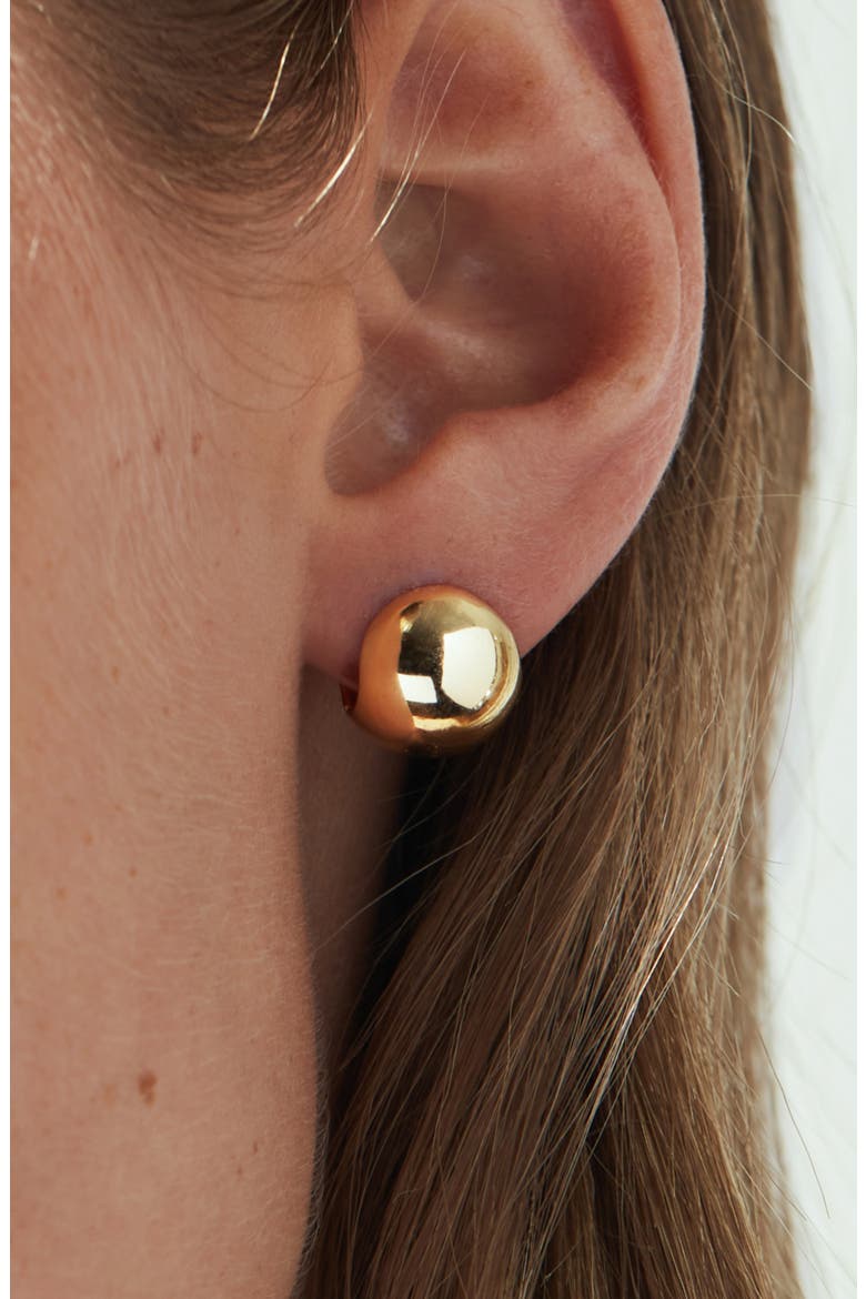 Mini Abby Sphere Huggie Hoop Earrings, Alternate, color, GOLD