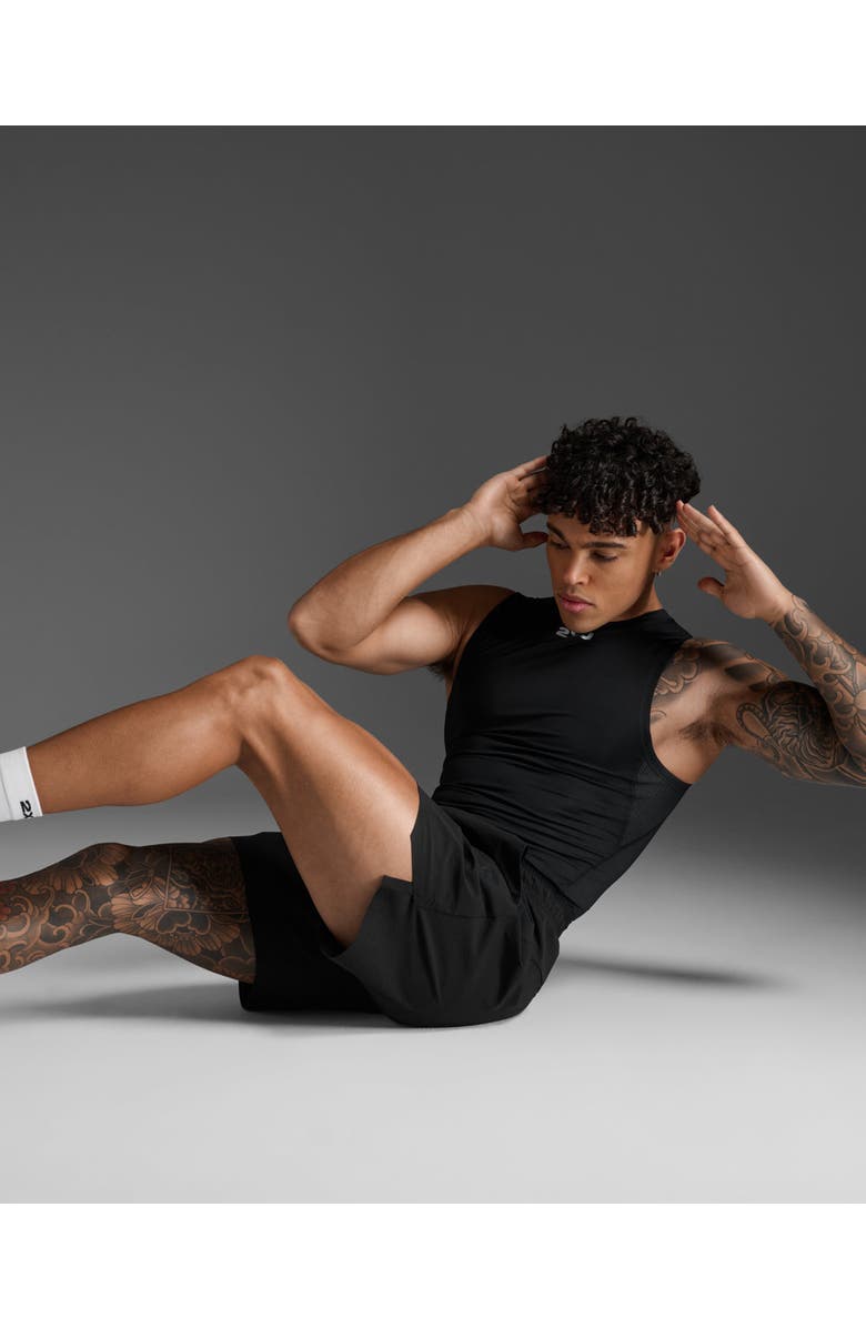 2XU Core Compression Sleeveless, Alternate, color, Black/Silver