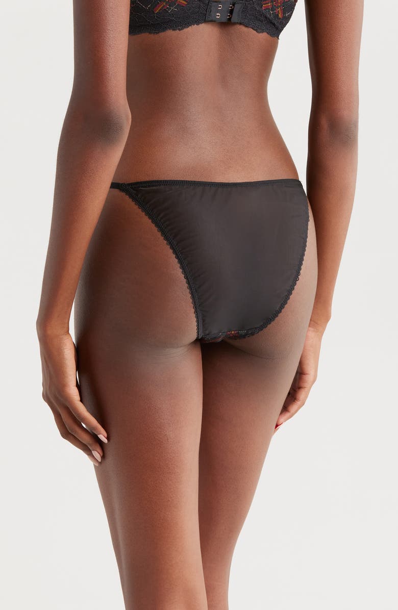 SAVAGE X FENTY Sparkle Prep String Bikini Panties, Alternate, color, Black Caviar Sparkle Prep Lace