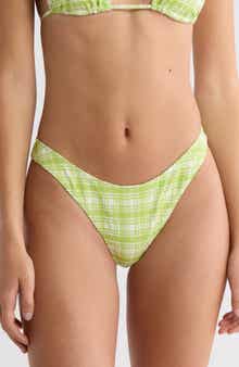 PacSun Fiona Plaid High Leg Scoop Bikini Bottoms