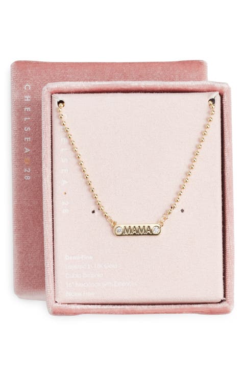 Demi Fine Cubic Zirconia Mama Pendant Necklace