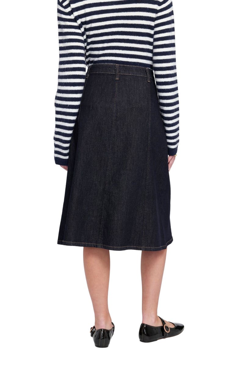 ELLE Collection Denim Midi Skirt, Alternate, color, Dark Blue