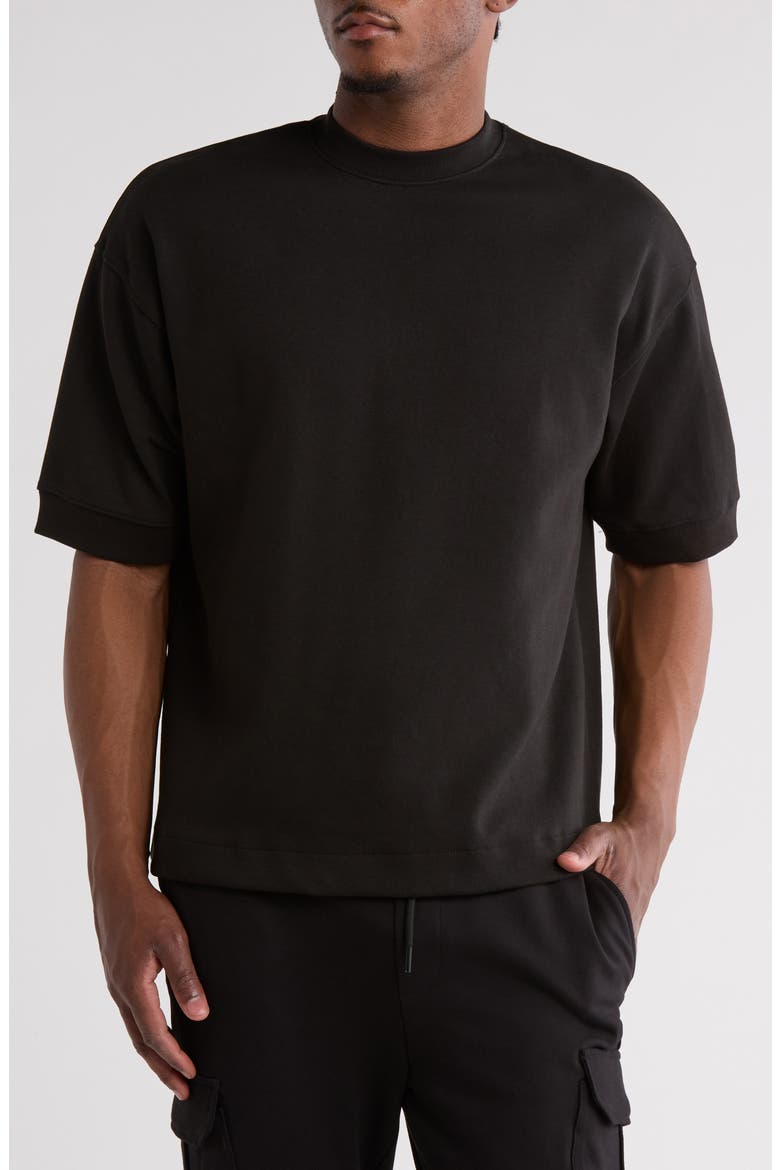Oversize Heavyweight Cotton Blend T-Shirt, Main, color, BLACK